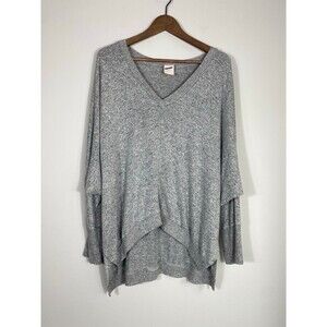 Freeloader Gray High-Low V-Neck Oversized Sweater Size M